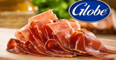 Thinly sliced prosciutto with Globe logo