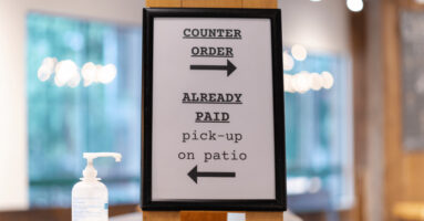 Restaurant sign for counter orders or pickup orders