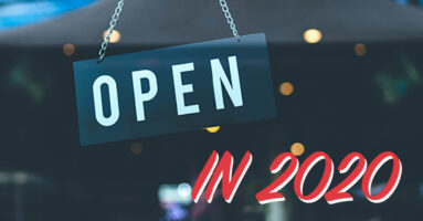 Open in 2020 restaurant sign