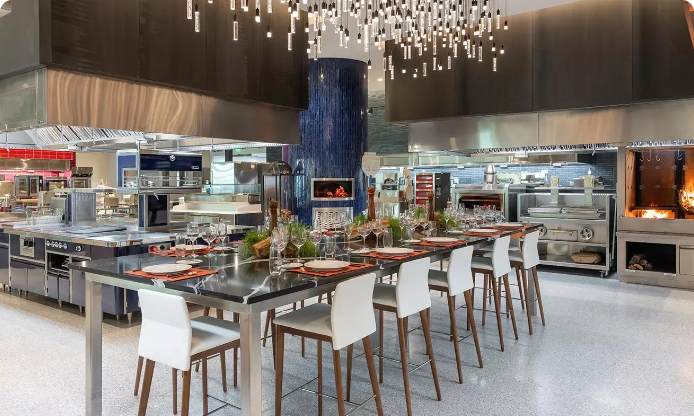 Chef's table at the Middleby Innovation Kitchens