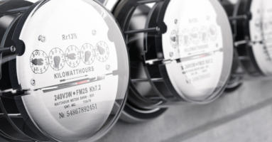 close up of electricity meters