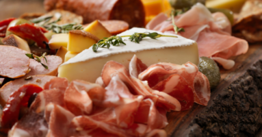 close up of a charcuterie board